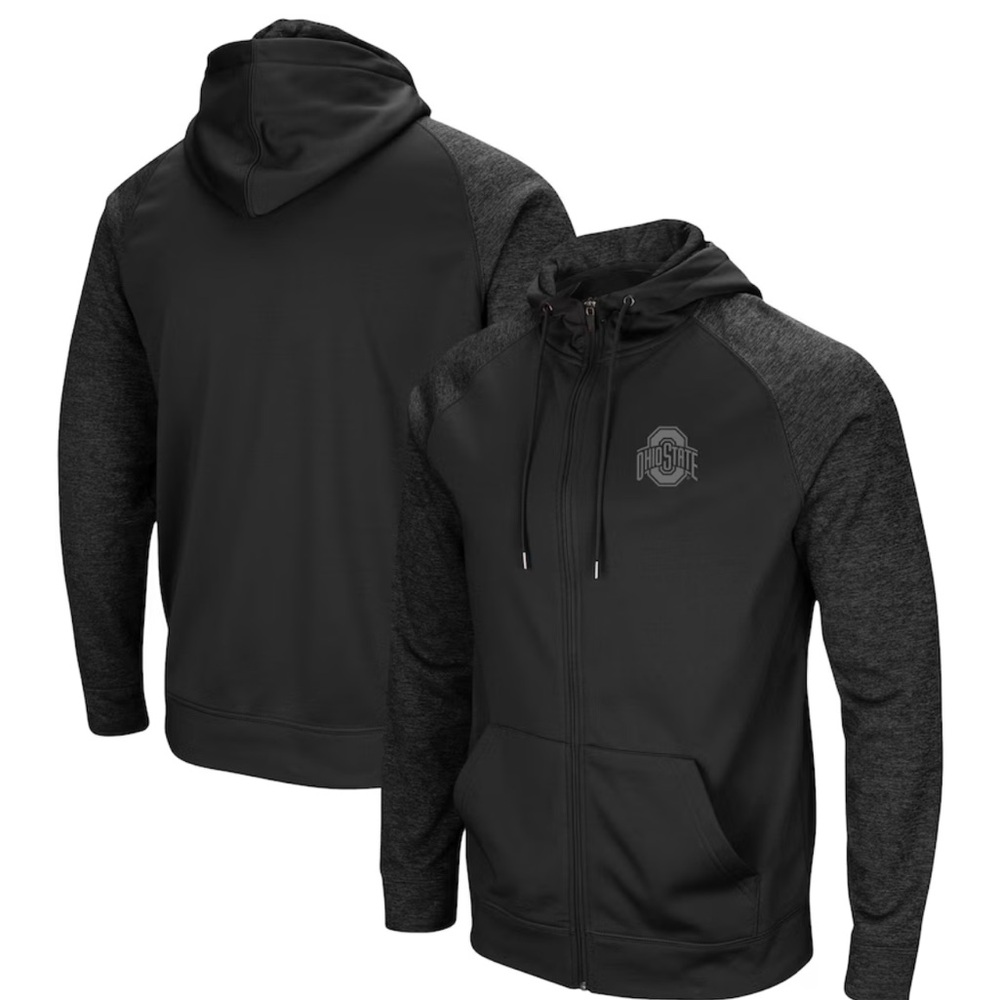 Colosseum Black and Gray Ohio State Men's Hoodie